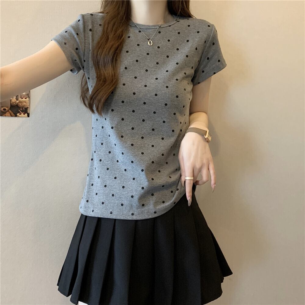 【tops】ドット柄TシャツG20723