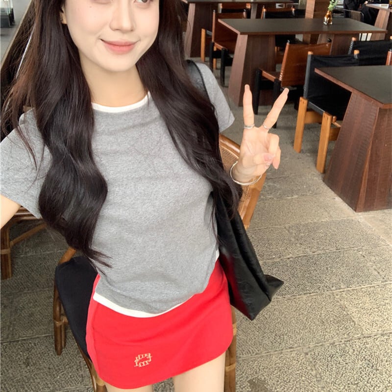 【tops】切り替えTシャツ　M25122