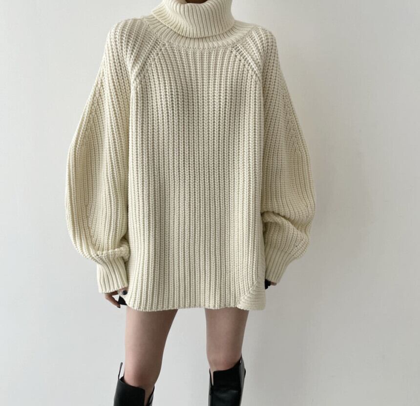 【tops】ハイネックニットセーター　M27577