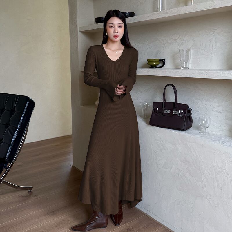 【dress】タイトニットワンピース Q7049