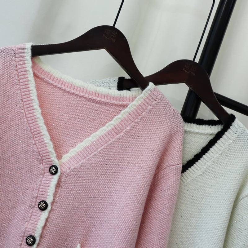 【outer】Vネックニットカーデ　M25697
