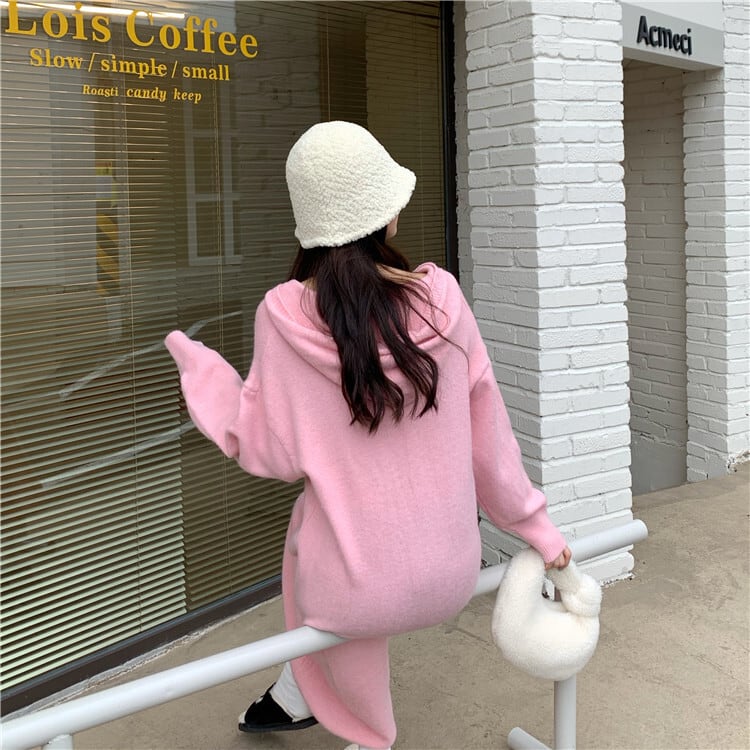 【dress】フード付きニットワンピース　M26936