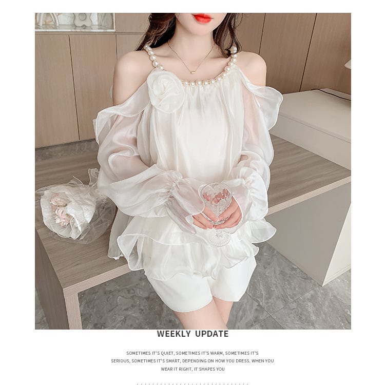 【tops】オフショルダーブラウス　M29371
