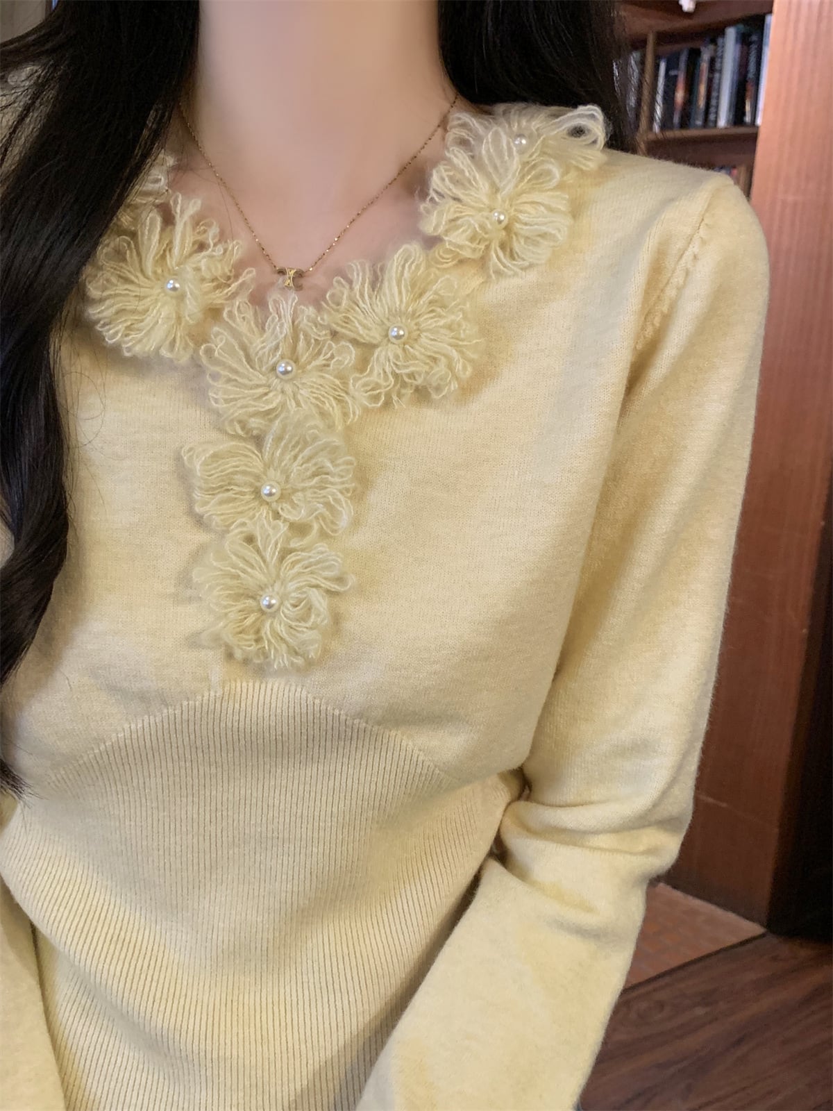 【tops】立体フラワーニットトップス　M28671