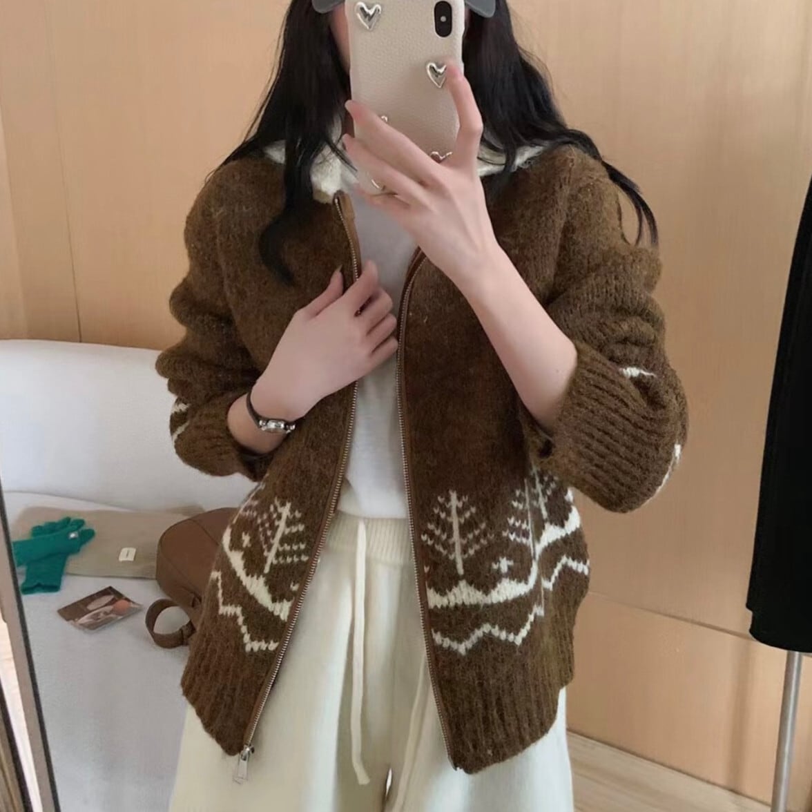 【outer】ファスナーニットカーデ　M27805