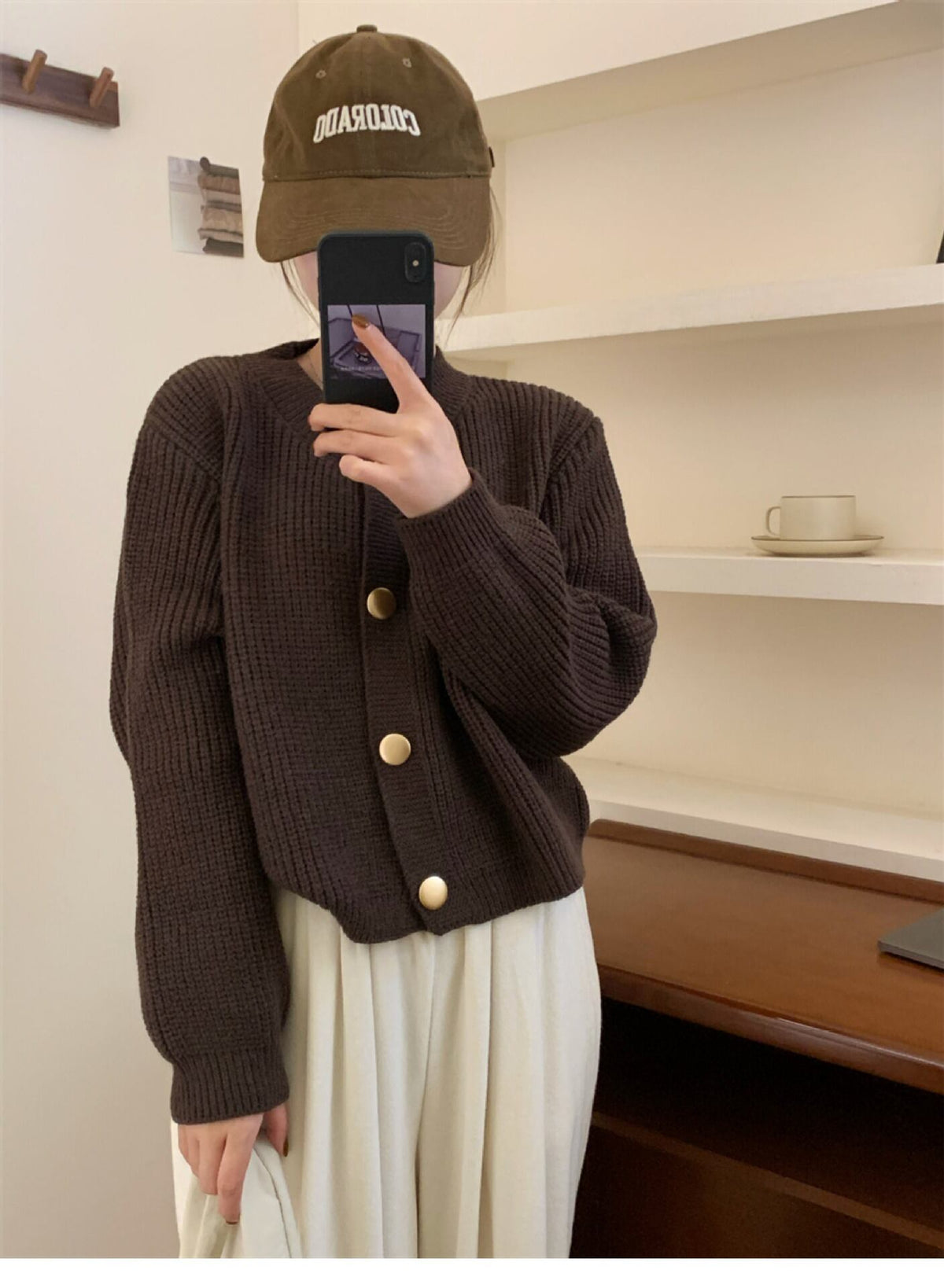 【outer】クルーネックニットカーデ　M18817