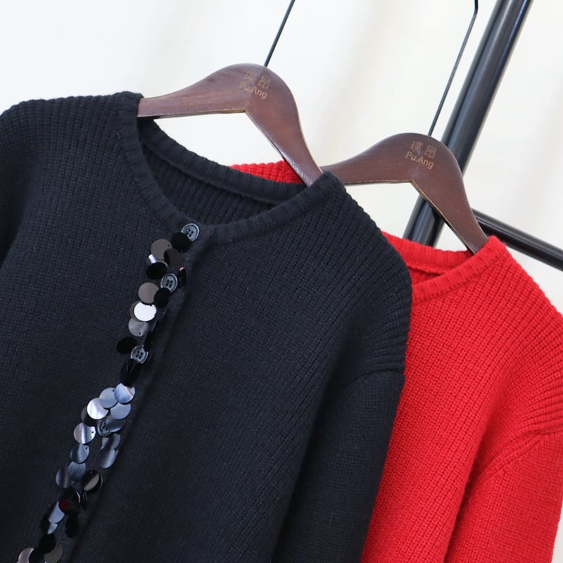【outer】クルーネックニットカーデ　M25436