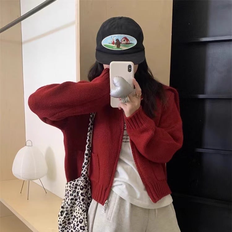 【outer】ファスナーニットカーデ　M25676