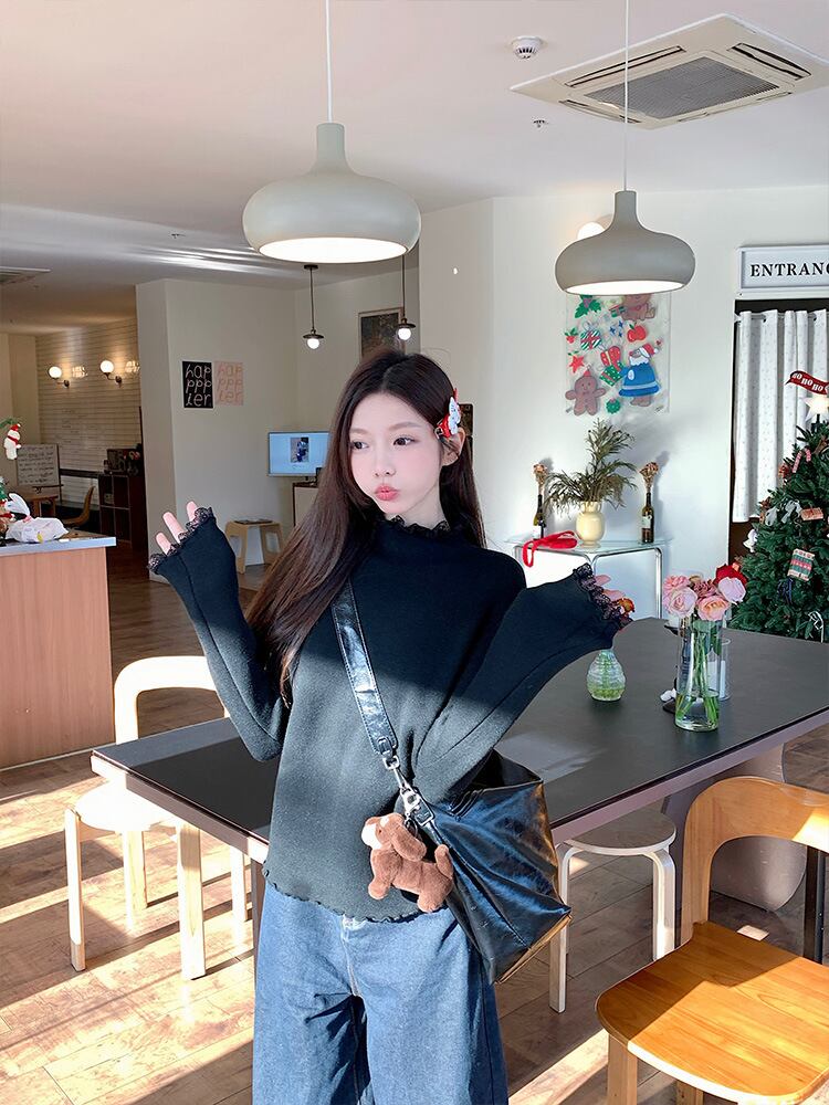 【tops】裹起毛ドッキングトップス　M28639
