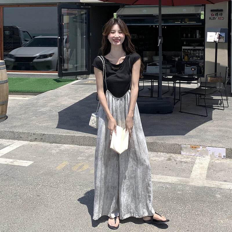 【set】Tシャツ×ワイドパンツセット　M24384