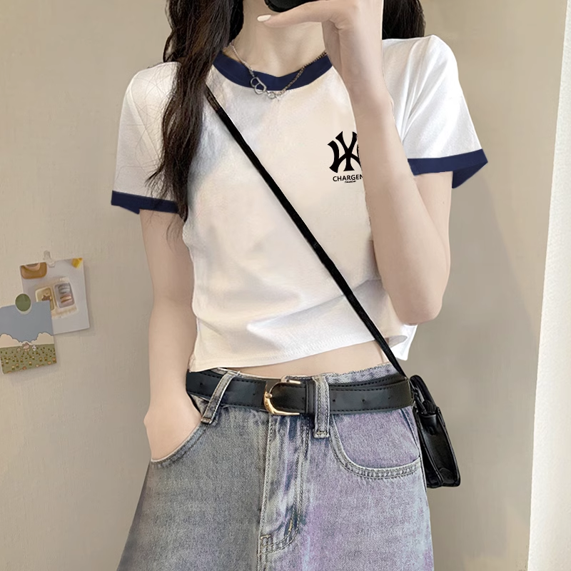 【tops】半袖英字柄TシャツF7724