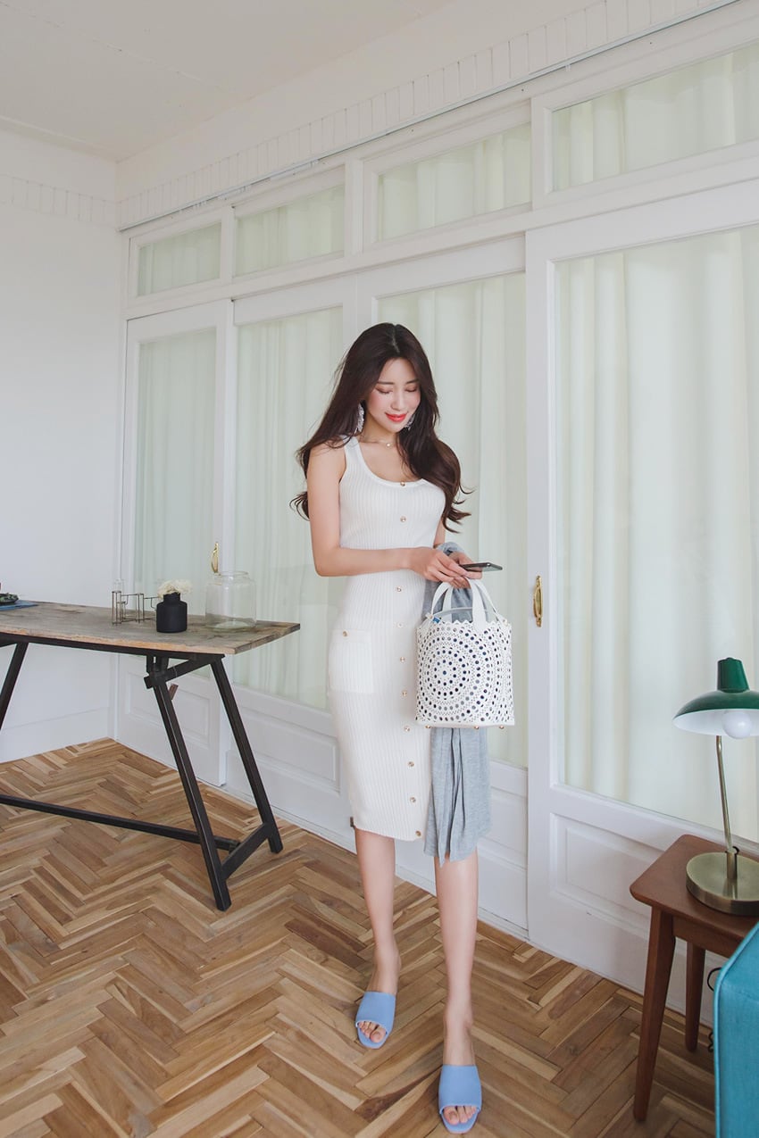 【dress】ノースリーブニットワンピース G21301