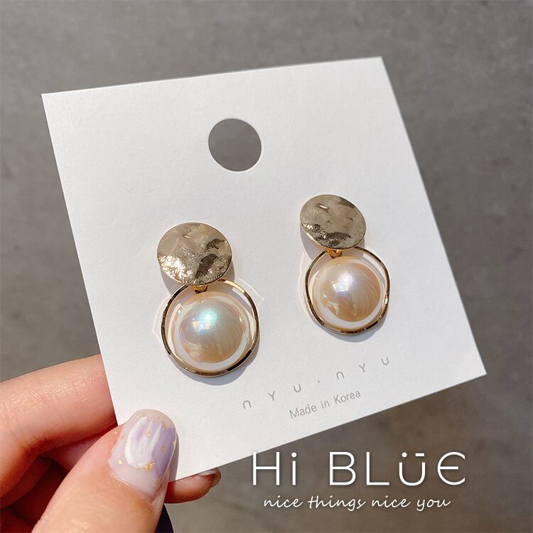 【小物】気質満点 chicシンプルレトロパールサークルピアスアクセサリー