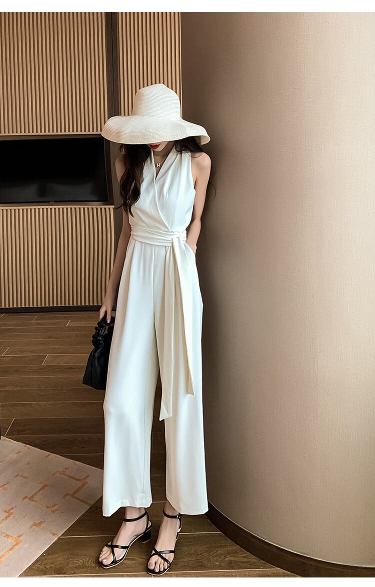 【set】気質満点レトロ夏着痩せハイウエストオールインワン G0709