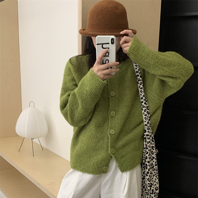【outer】クルーネックニットカーデ　M18868