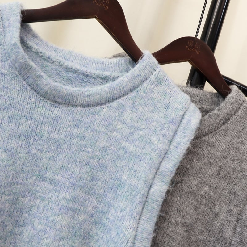 【tops】リボン付きニットベスト　M26019