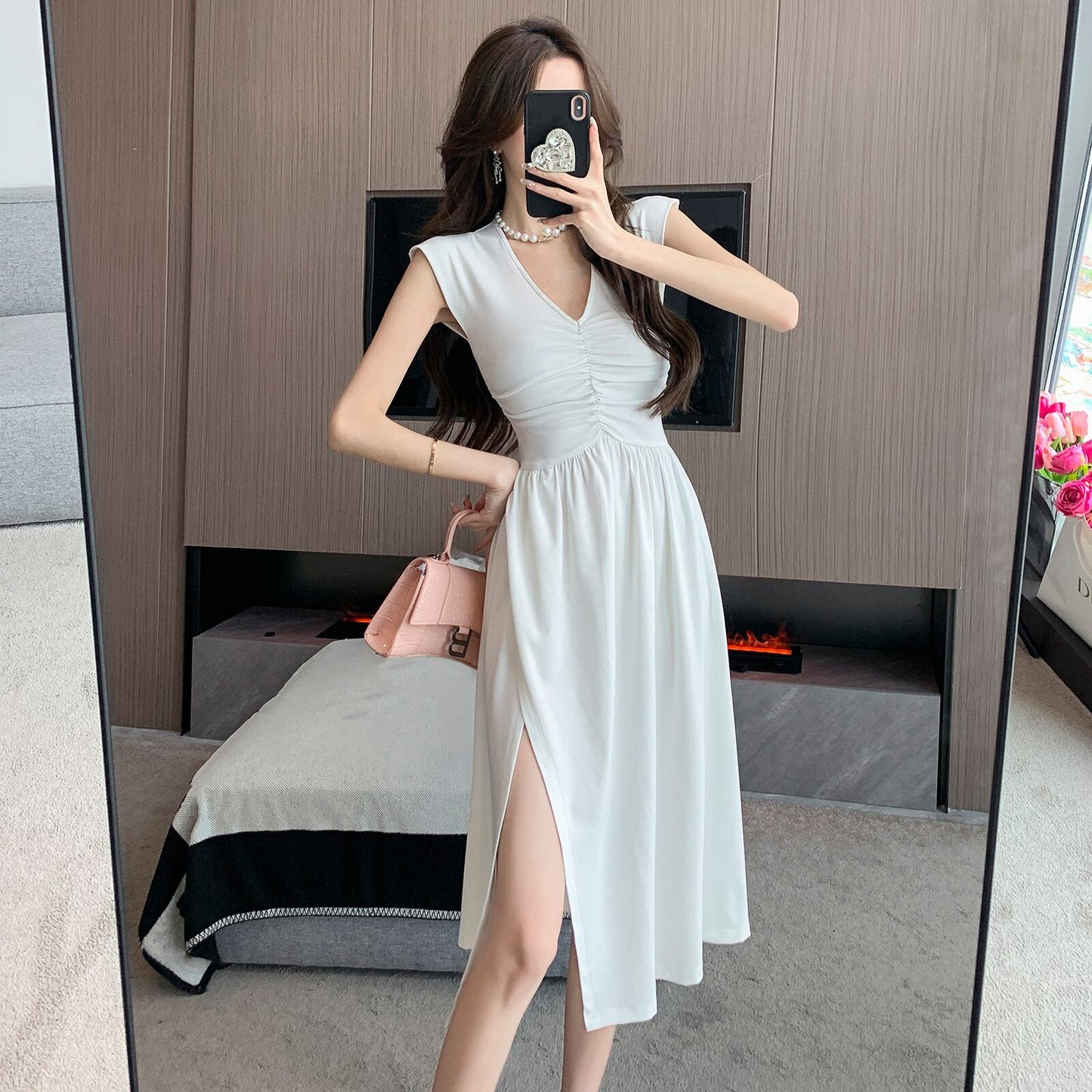 【dress】VネックスリットワンピースG20062