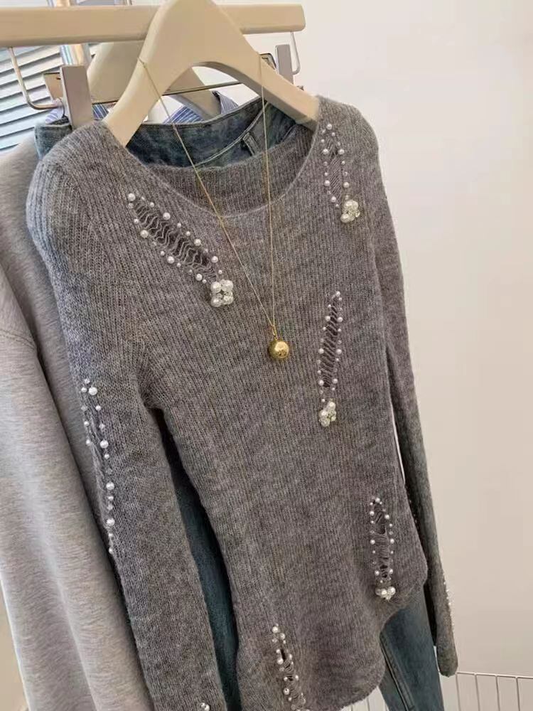 【tops】パールニットセーター　M29309