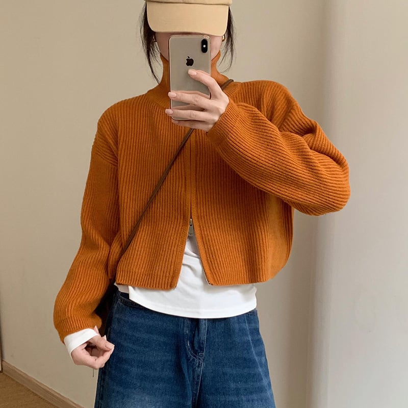【outer】ファスナーニットカーデ　M28916