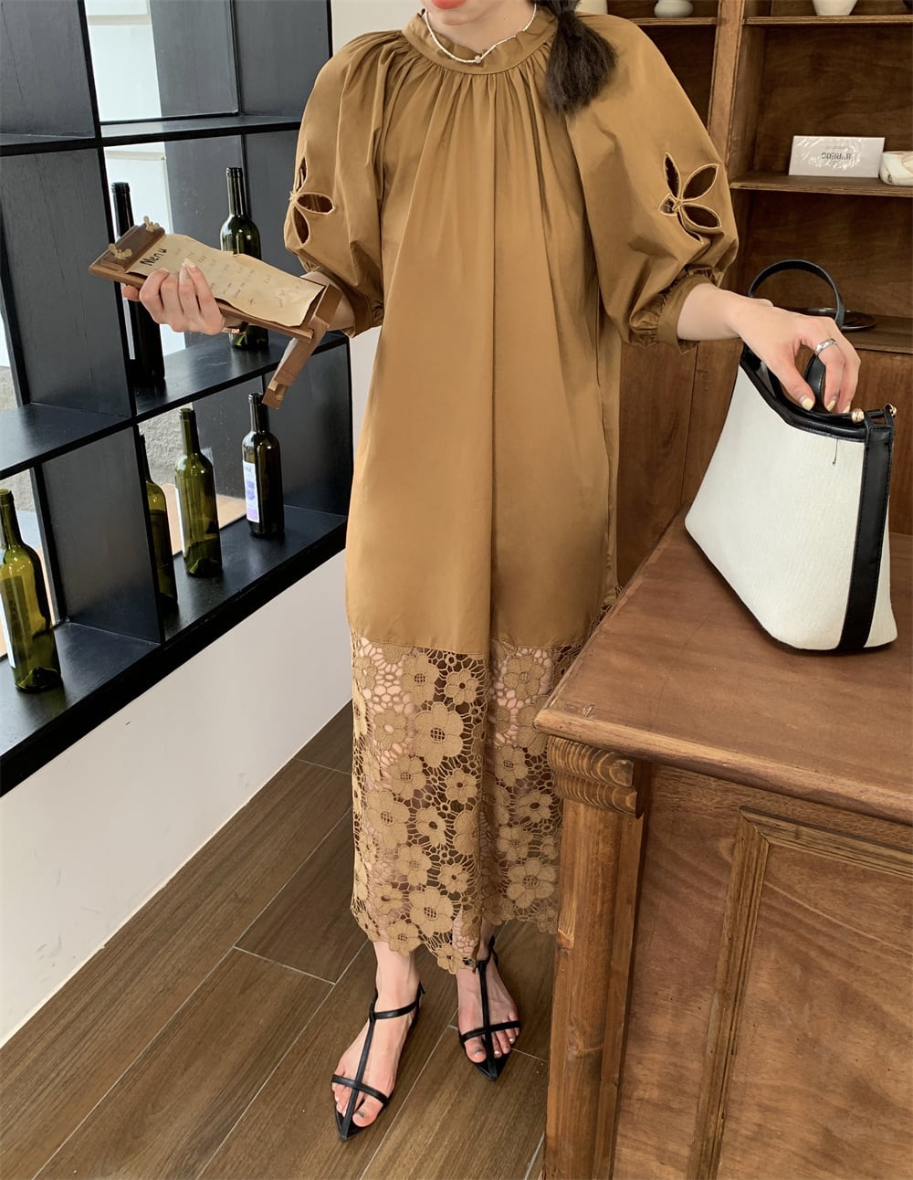 【dress】レースリボン付きワンピース　M24740