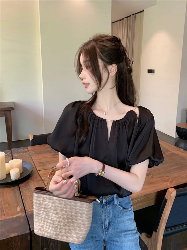 【tops】パフスリーブトップス　M25141