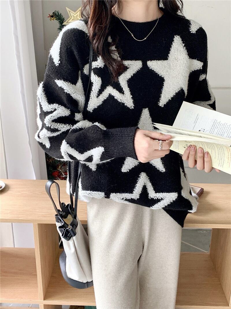 【tops】クルーネックニットセーター　M18395