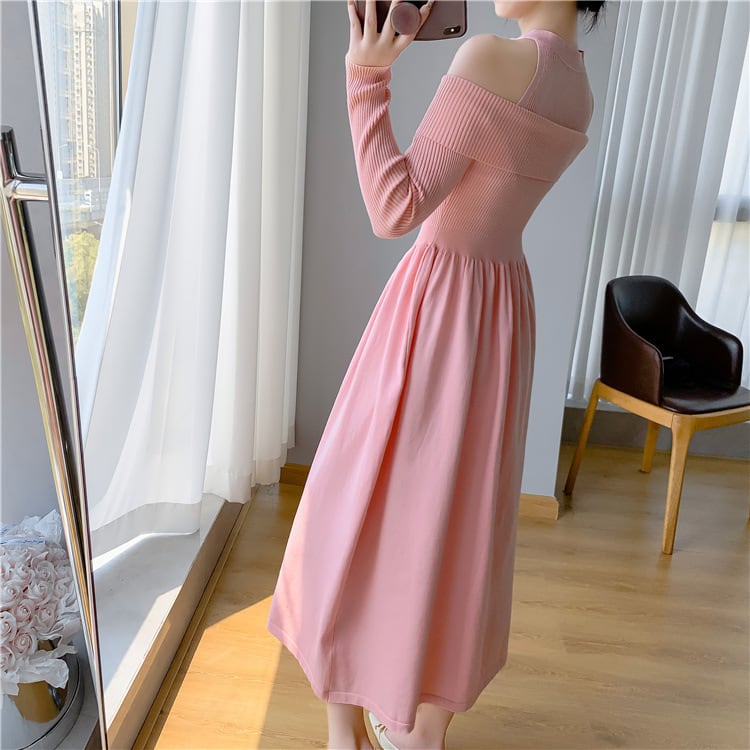【dress】切り替えニットワンピース　M26174