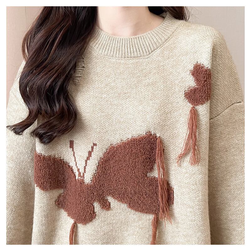 【tops】ジャカードニットセーター　M29170