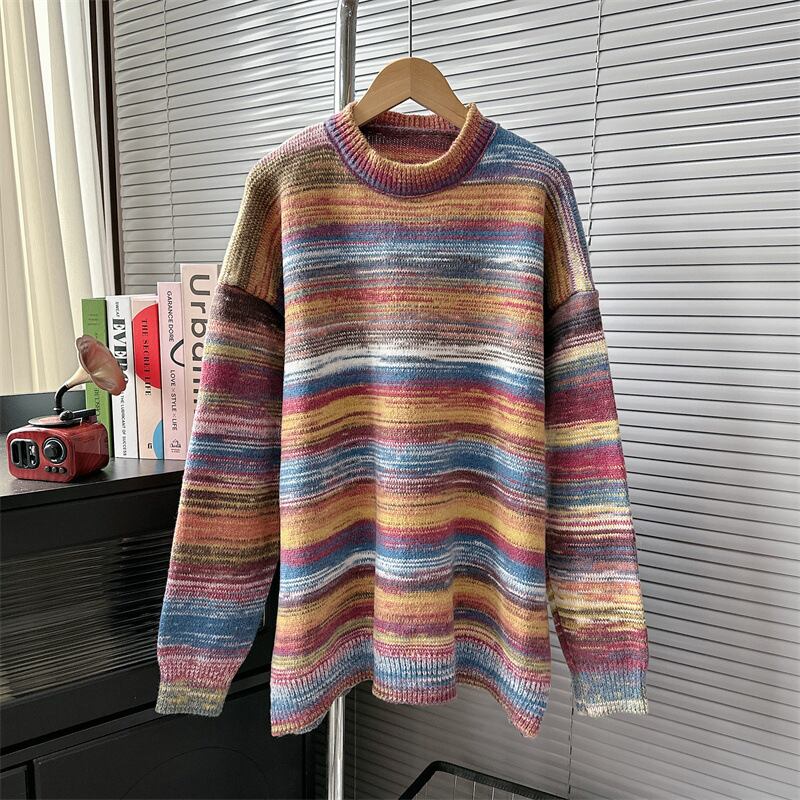 【tops】ボーダー柄ニットセーター　M18624