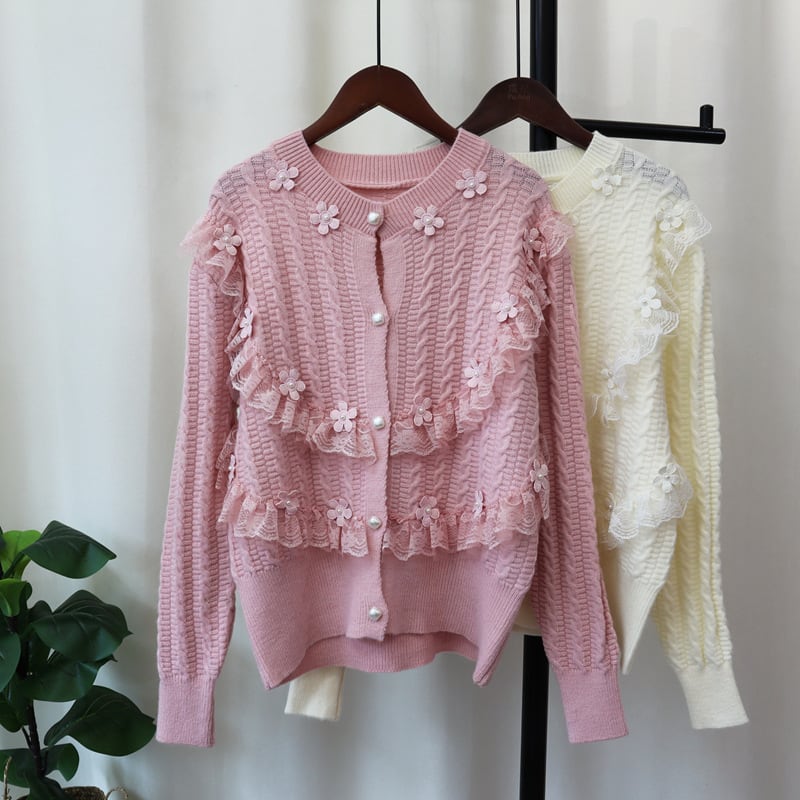 【outer】チュールニットカーデ　M26030
