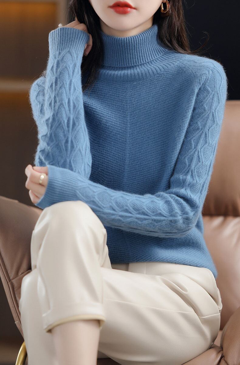 【tops】ハイネックニットプルオーバー　M19149