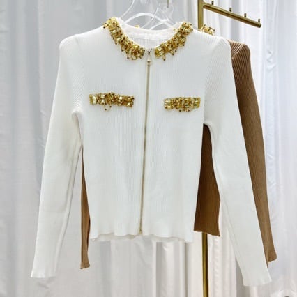 【outer】ビジューニットカーデ　M26159
