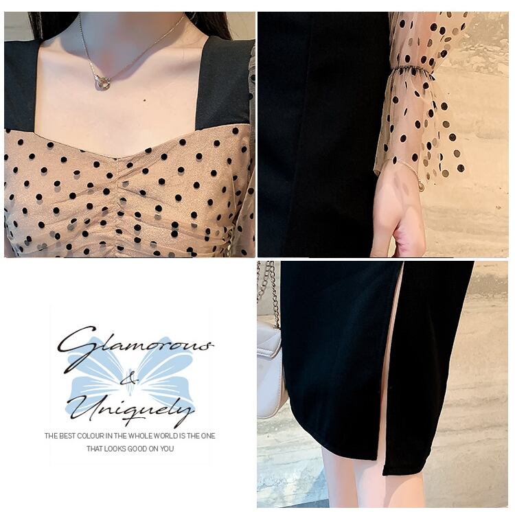 【dress】美感いっぱい!気質満点レトロ秋新作フランス風スウィートワンピース G1656