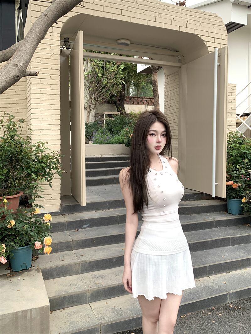 【dress】ノースリーブプリーツミニワンピース　M29821