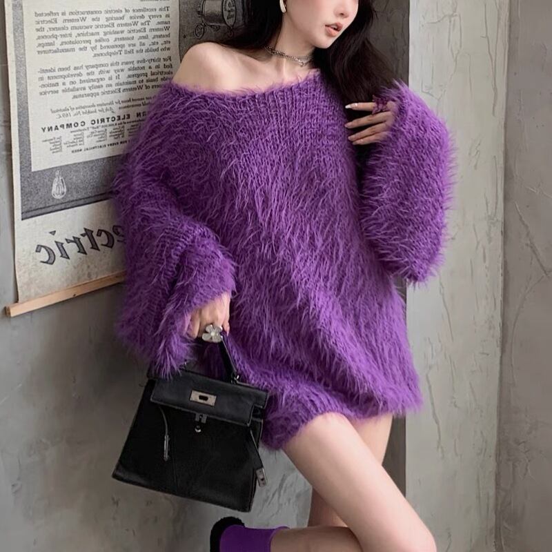 【tops】シャギーニットセーター　M18465