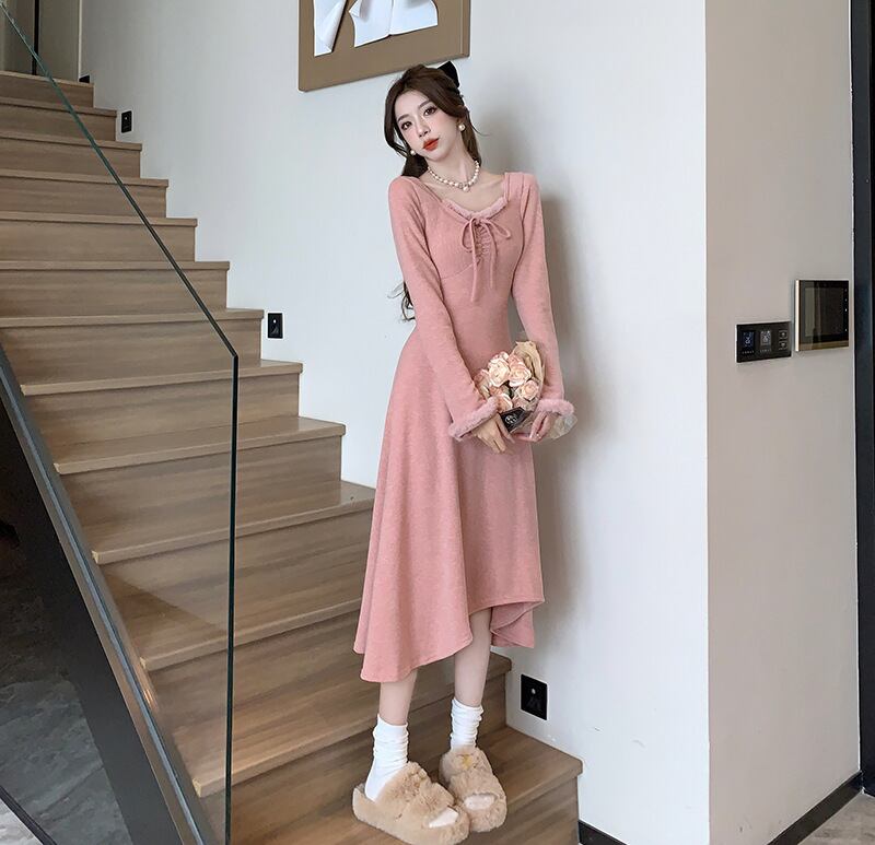 【dress】ファーワンピース　M19046