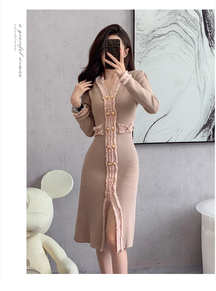 【dress】ボタンデザインワンピース　M19105