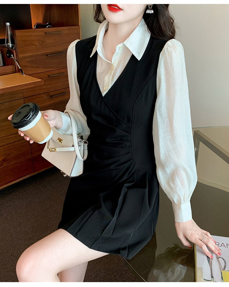 【dress】切り替えシャツワンピース　M25731