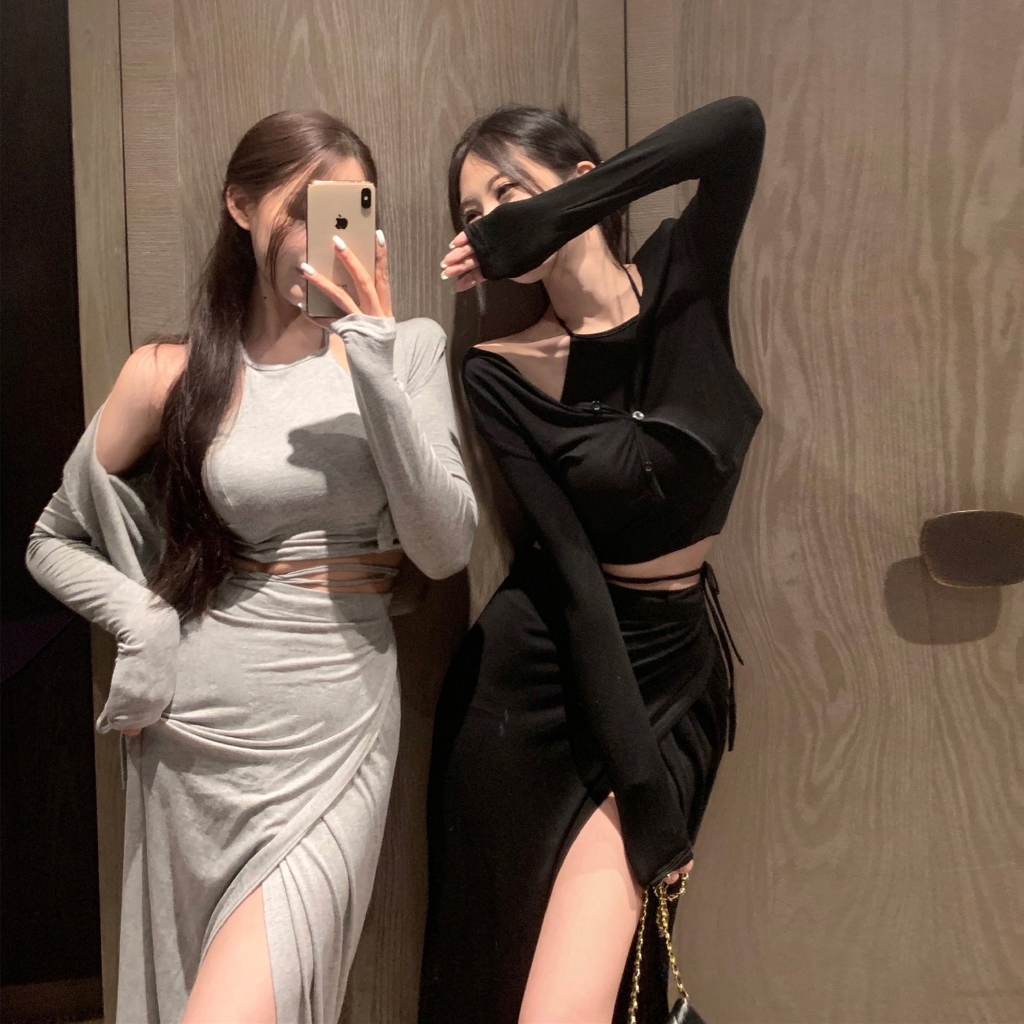 【set】カーディガン+キャミソール+スカート3点セットG21668