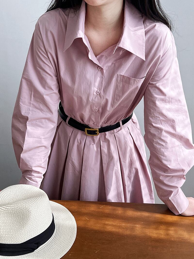 【dress】ポロネックシャツワンピースワンピース　N2966