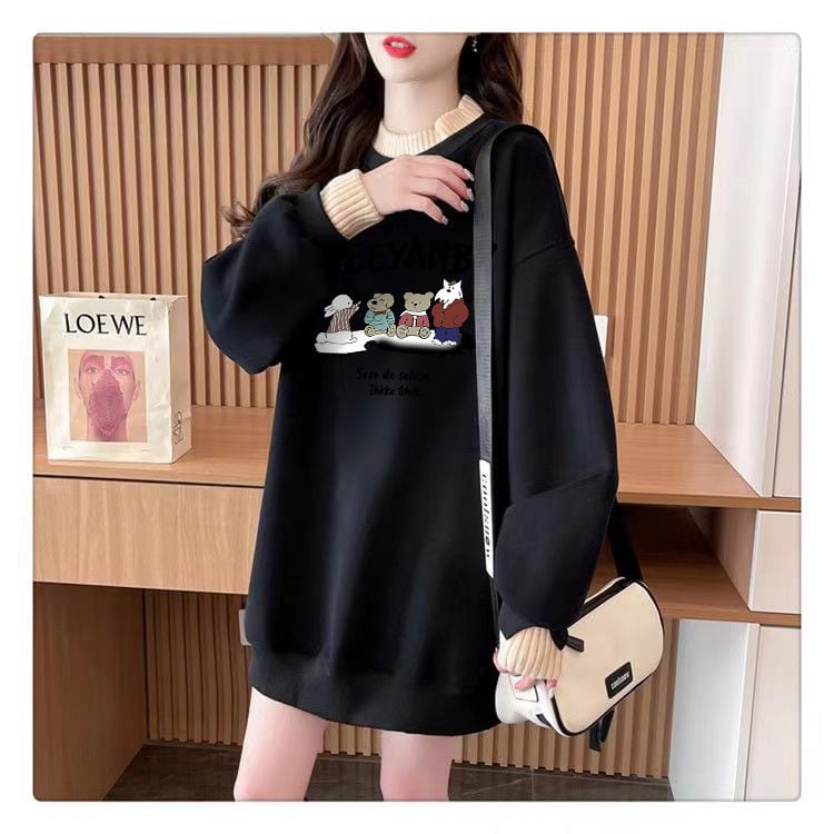 【tops】裹起毛プリントプルオーバー　M28817
