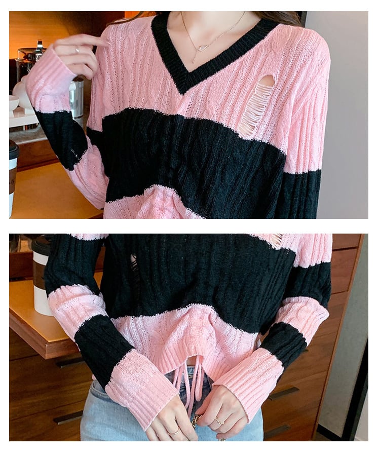 【tops】カットワークニットセーター　M25768