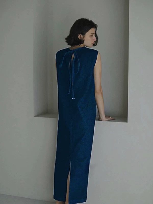 【dress】ノースリーブデニムワンピース　M29970
