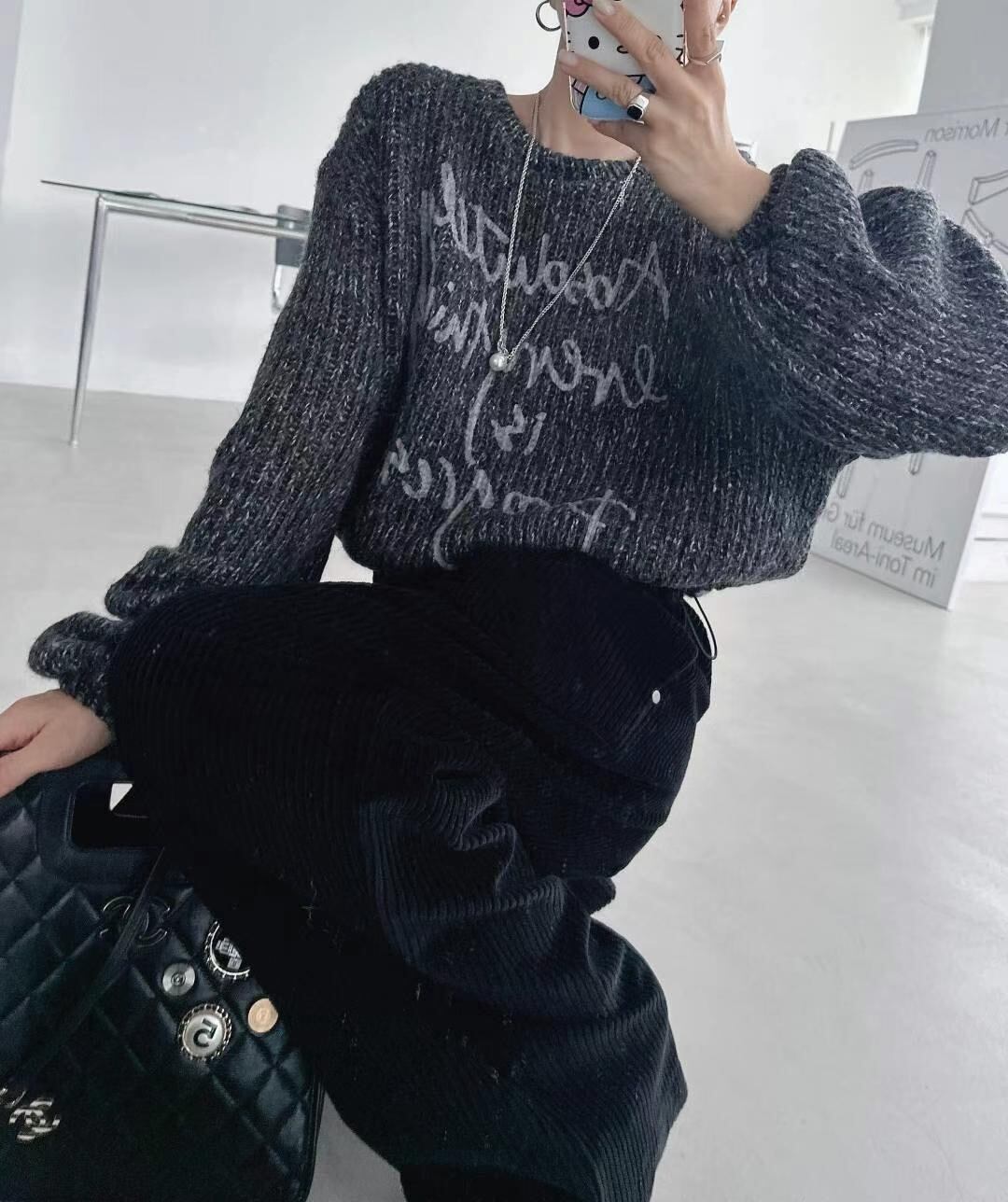 【tops】プリントニットセーター　M27775