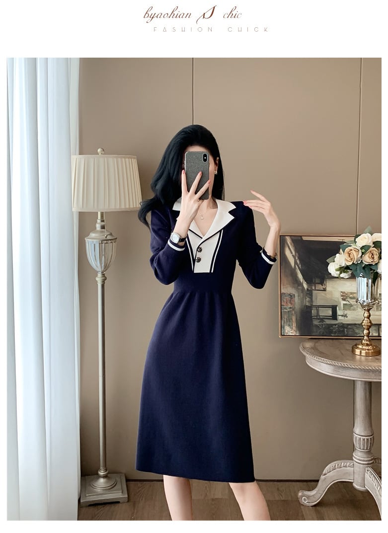 【dress】ニットワンピース　M25350