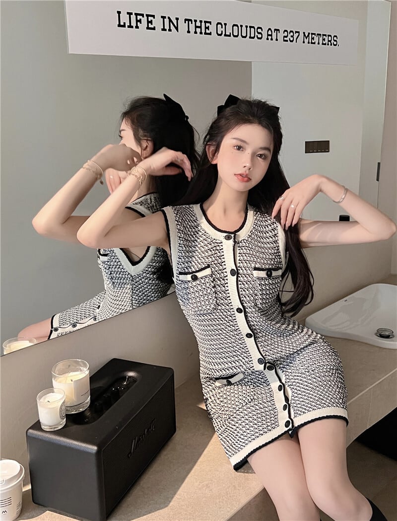 【dress】ノースリーブニットワンピース　M24057