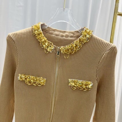 【outer】ビジューニットカーデ　M26159