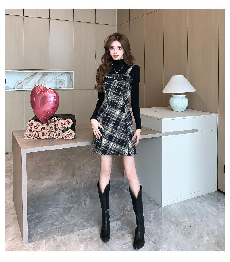 【dress】チェック柄キャミワンピース　N2910