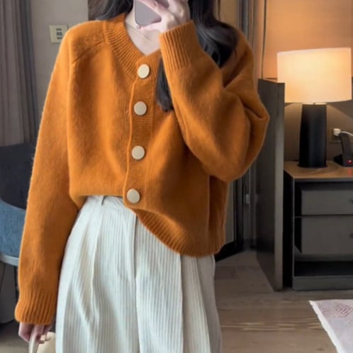 【outer】クルーネックニットカーデ　M26430