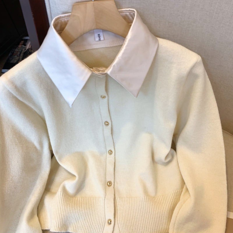 【outer】ドッキングニットカーデ　M29225